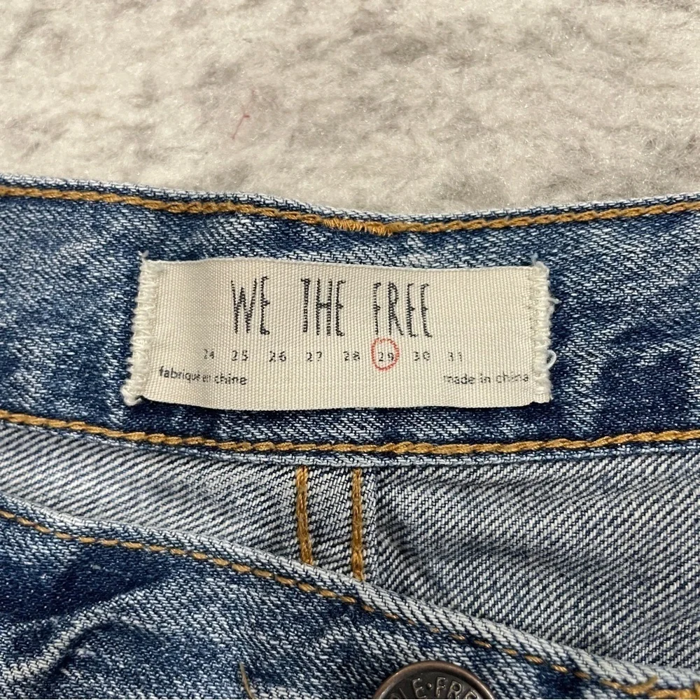 Free People Floral Lace Button Fly Jean Shorts